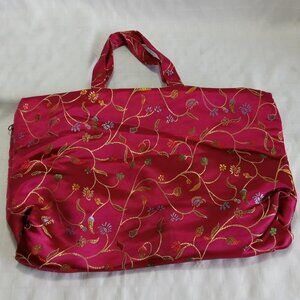 Beautiful satin bag with traditional Chinese embroidery + little cosmetic bag